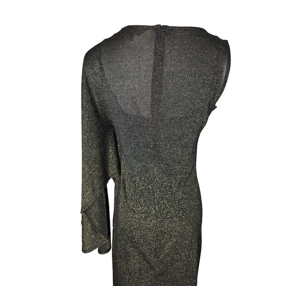 Ted Baker One Shoulder Drape Shimmer Dress Size US 8 Medium - Picture 7 of 11